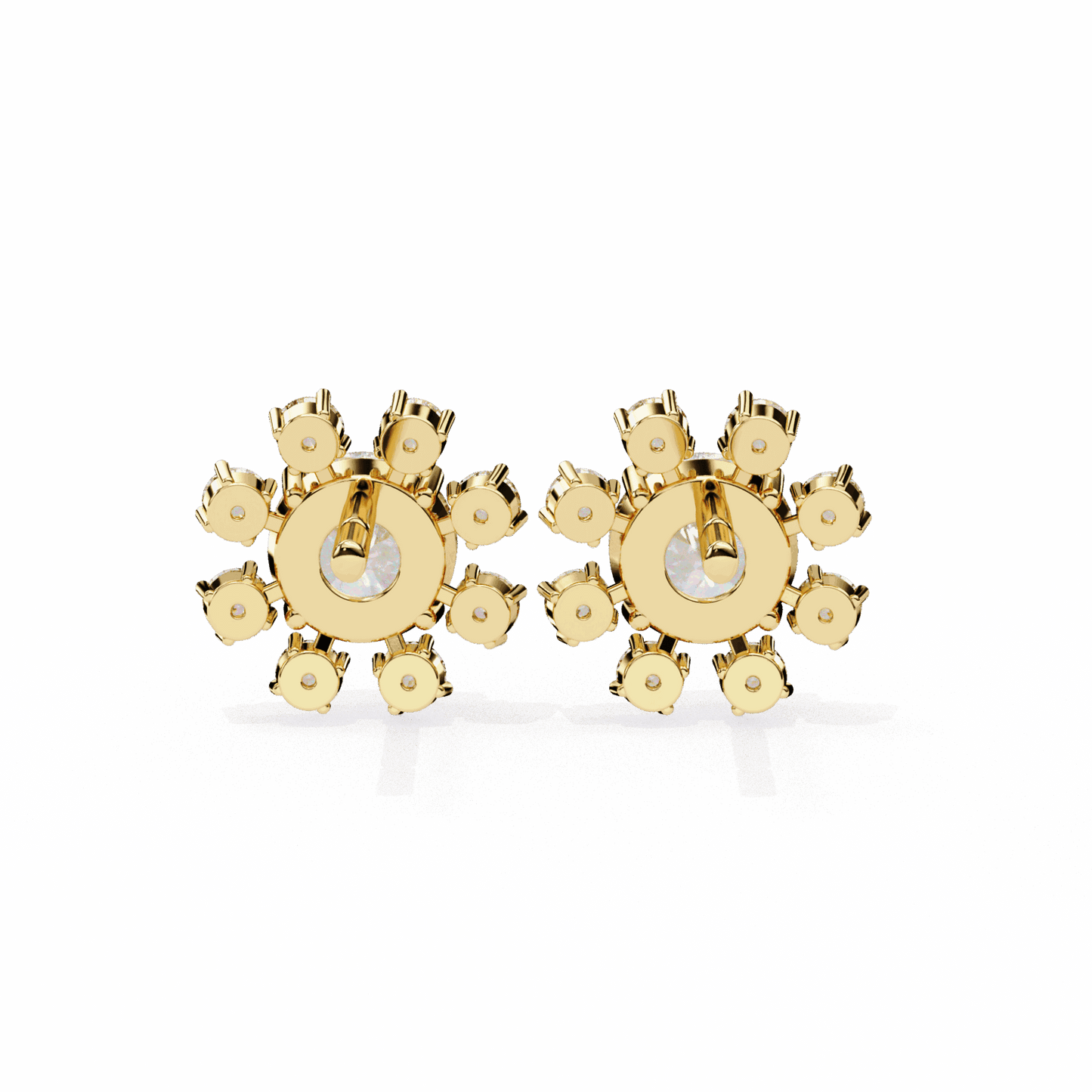 1.25 Carat Modern Round Duo Stud Earrings in Moissanite | House of Estara