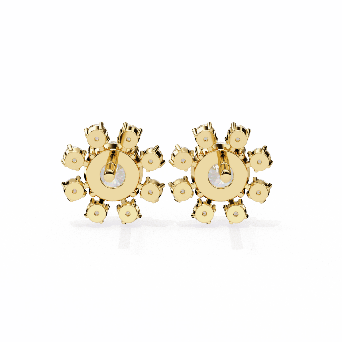 1.25 Carat Modern Round Duo Stud Earrings in Moissanite | House of Estara