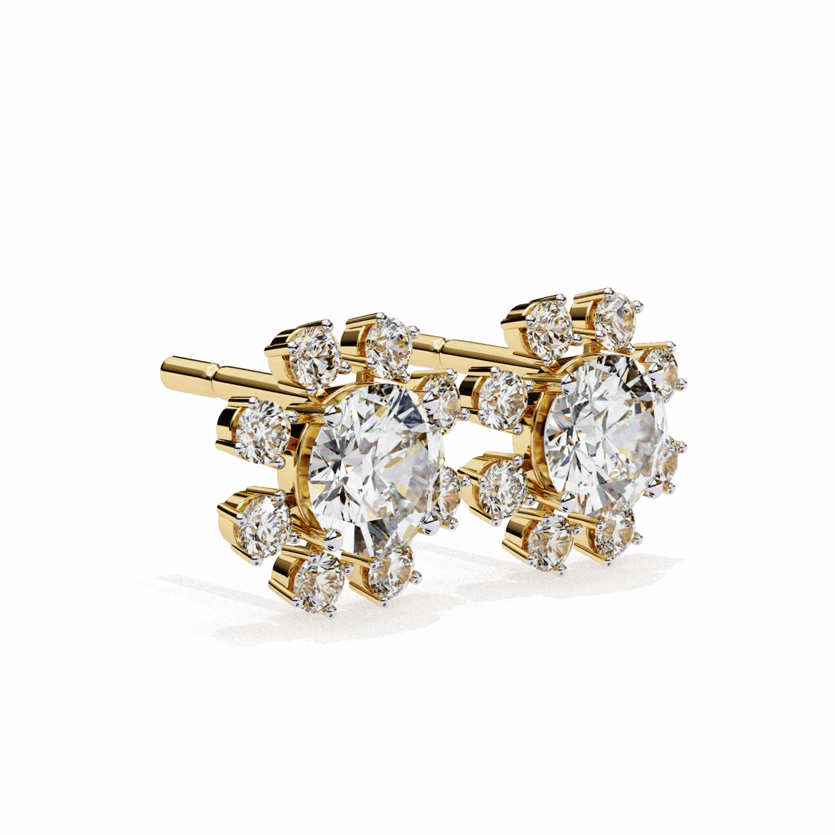 1.25 Carat Modern Round Duo Stud Earrings in Moissanite | House of Estara