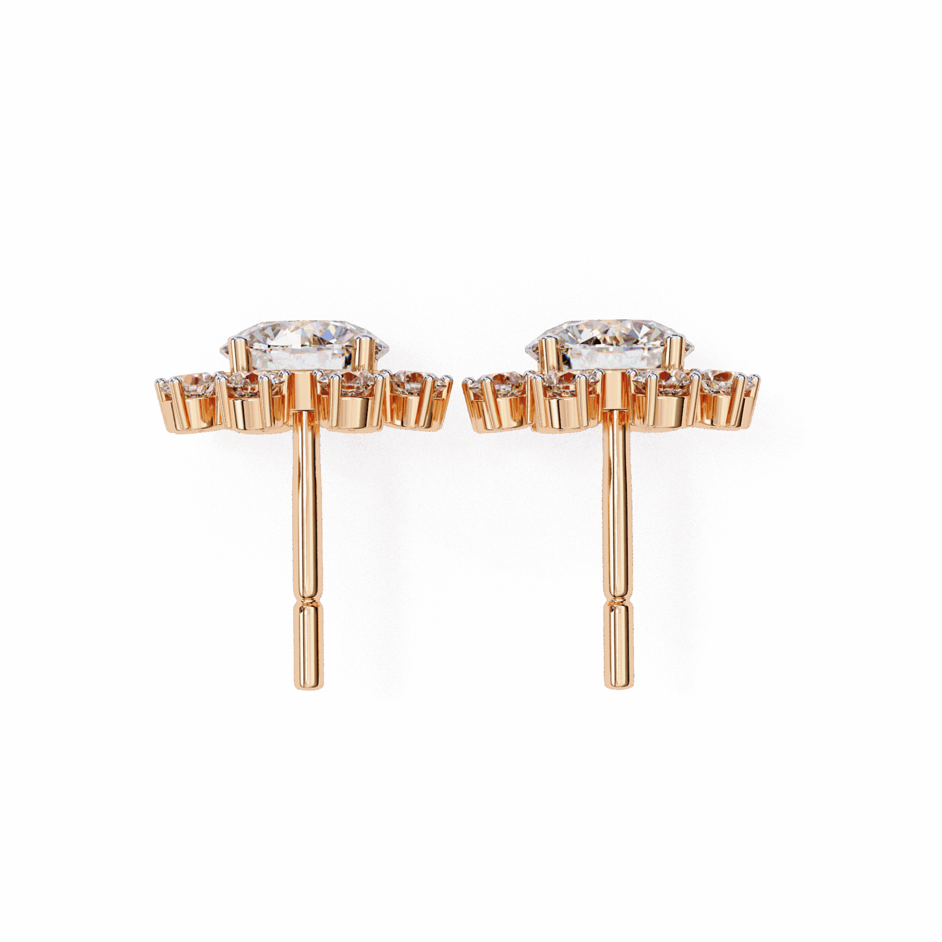 1.25 Carat Modern Round Duo Stud Earrings in Moissanite | House of Estara