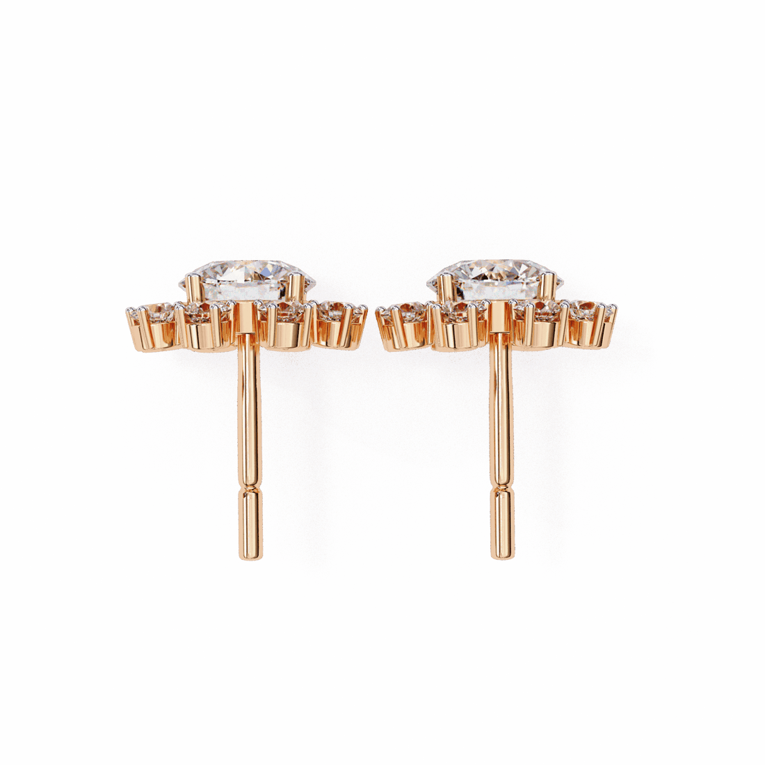 1.25 Carat Modern Round Duo Stud Earrings in Moissanite | House of Estara