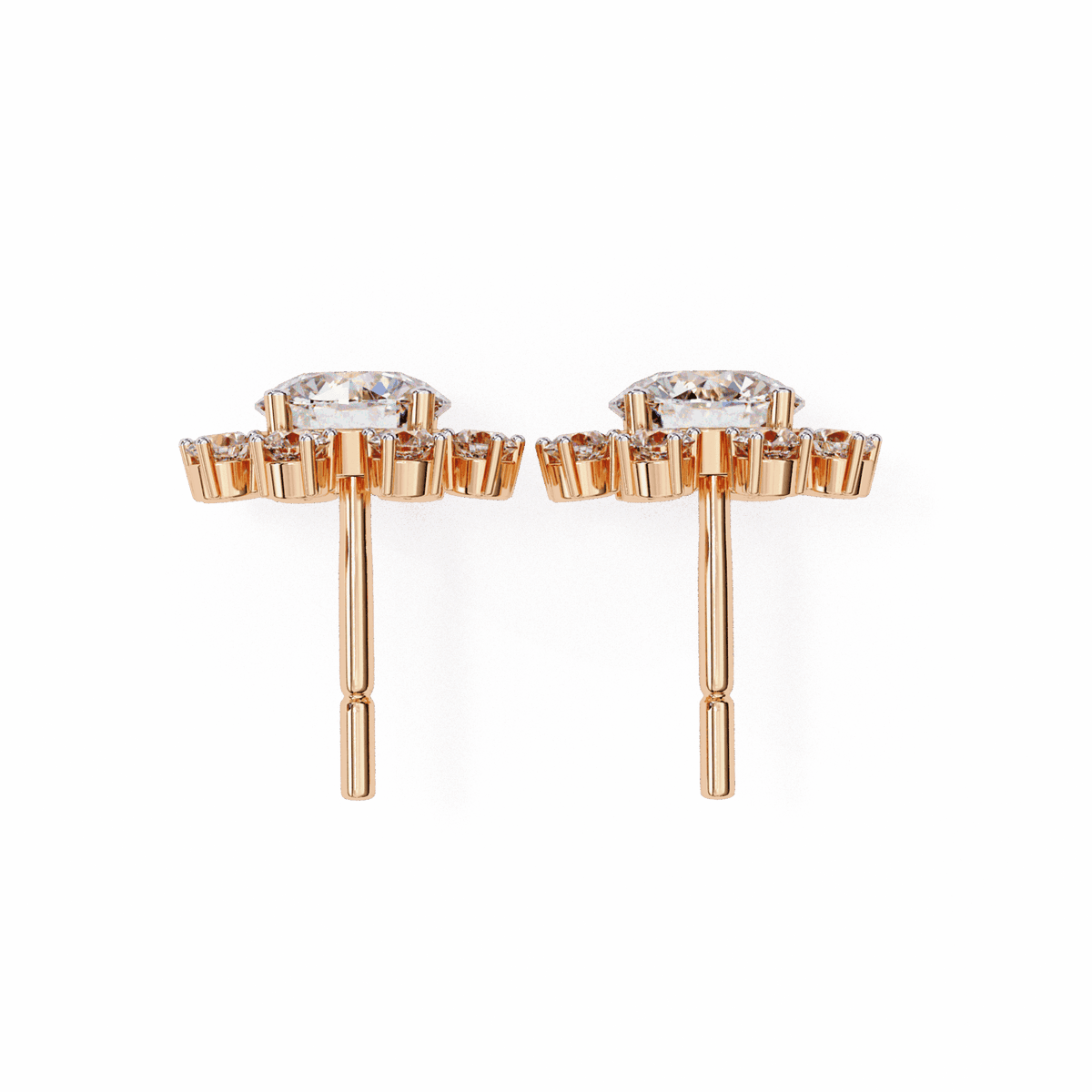 1.25 Carat Modern Round Duo Stud Earrings in Moissanite | House of Estara