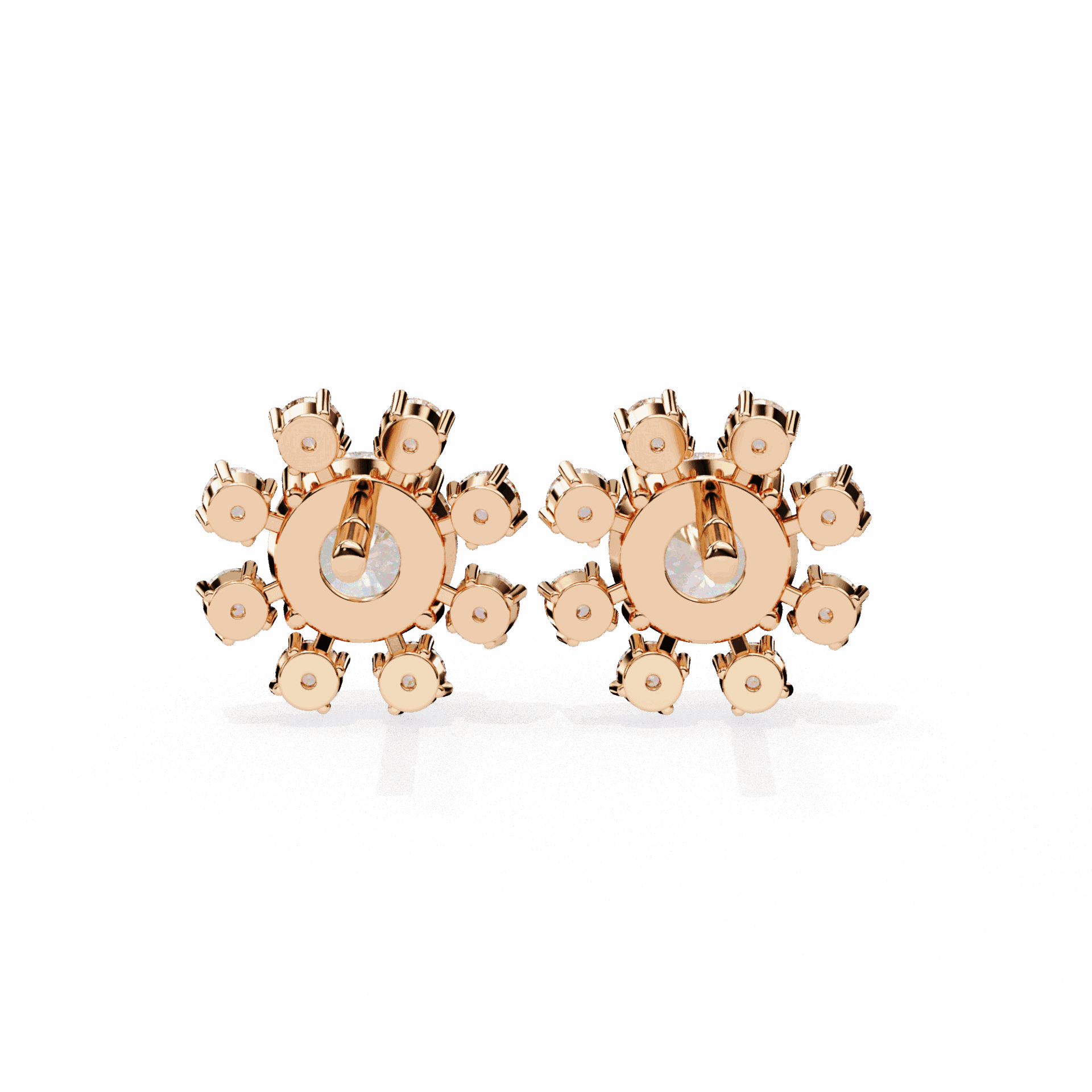 1.25 Carat Modern Round Duo Stud Earrings in Moissanite | House of Estara