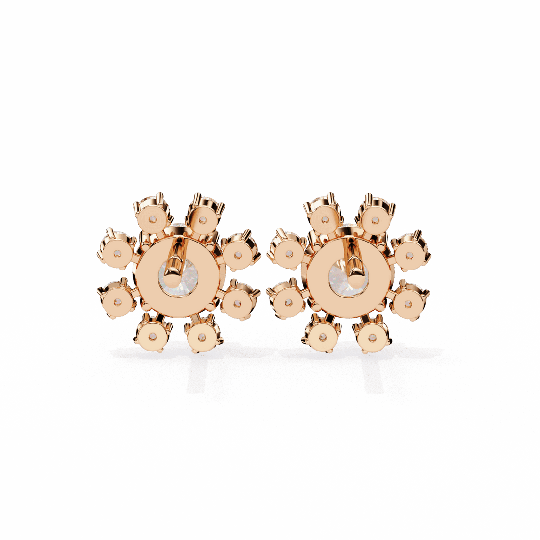 1.25 Carat Modern Round Duo Stud Earrings in Moissanite | House of Estara