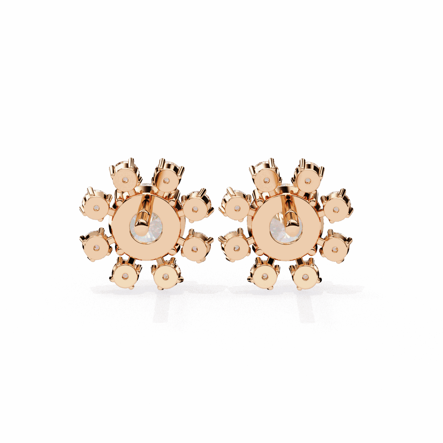 1.25 Carat Modern Round Duo Stud Earrings in Moissanite | House of Estara