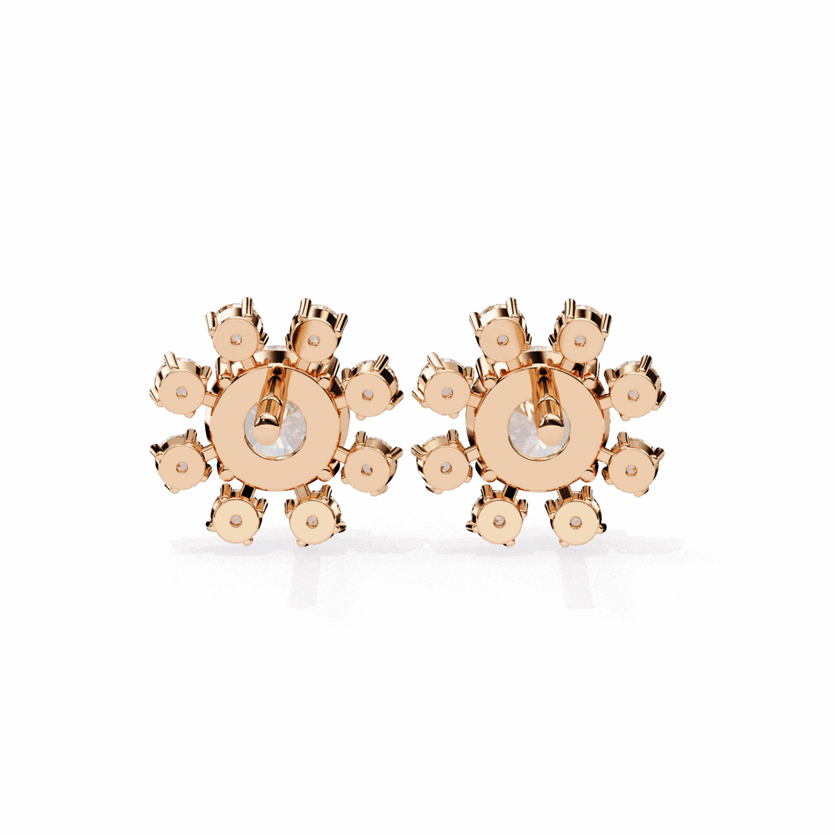 1.25 Carat Modern Round Duo Stud Earrings in Moissanite | House of Estara