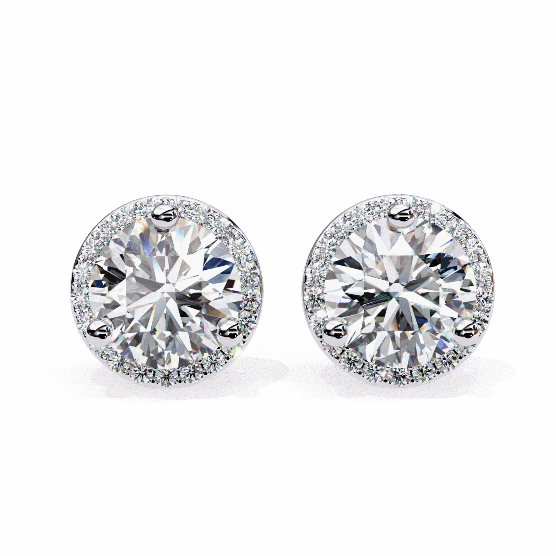 2 Carat Dual Round Stud Earrings in Moissanite | House of Estara