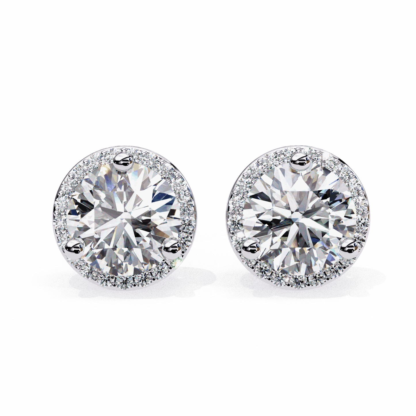 2 Carat Dual Round Stud Earrings in Moissanite | House of Estara