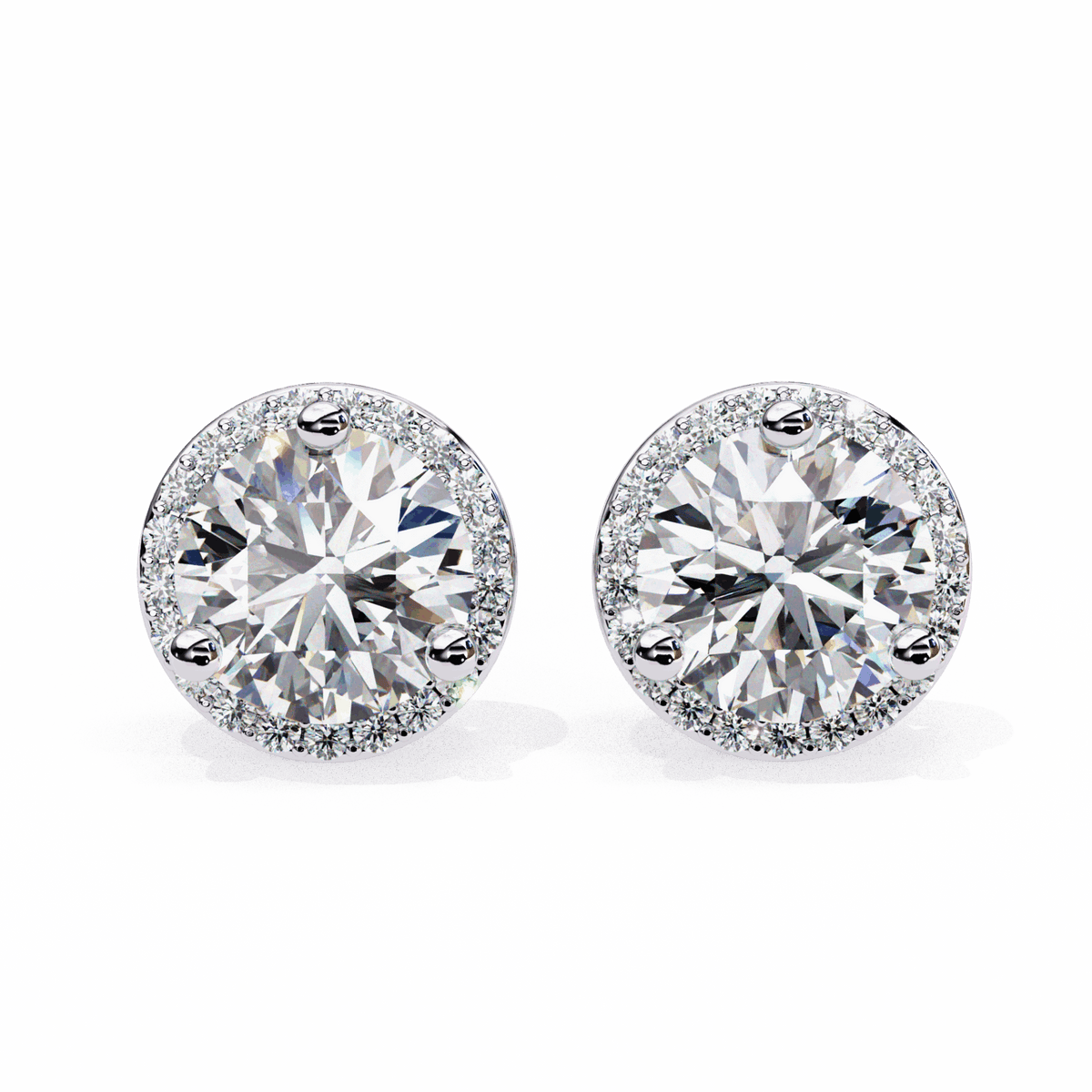 2 Carat Dual Round Stud Earrings in Moissanite | House of Estara