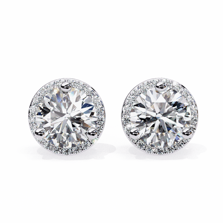2 Carat Dual Round Stud Earrings in Moissanite | House of Estara