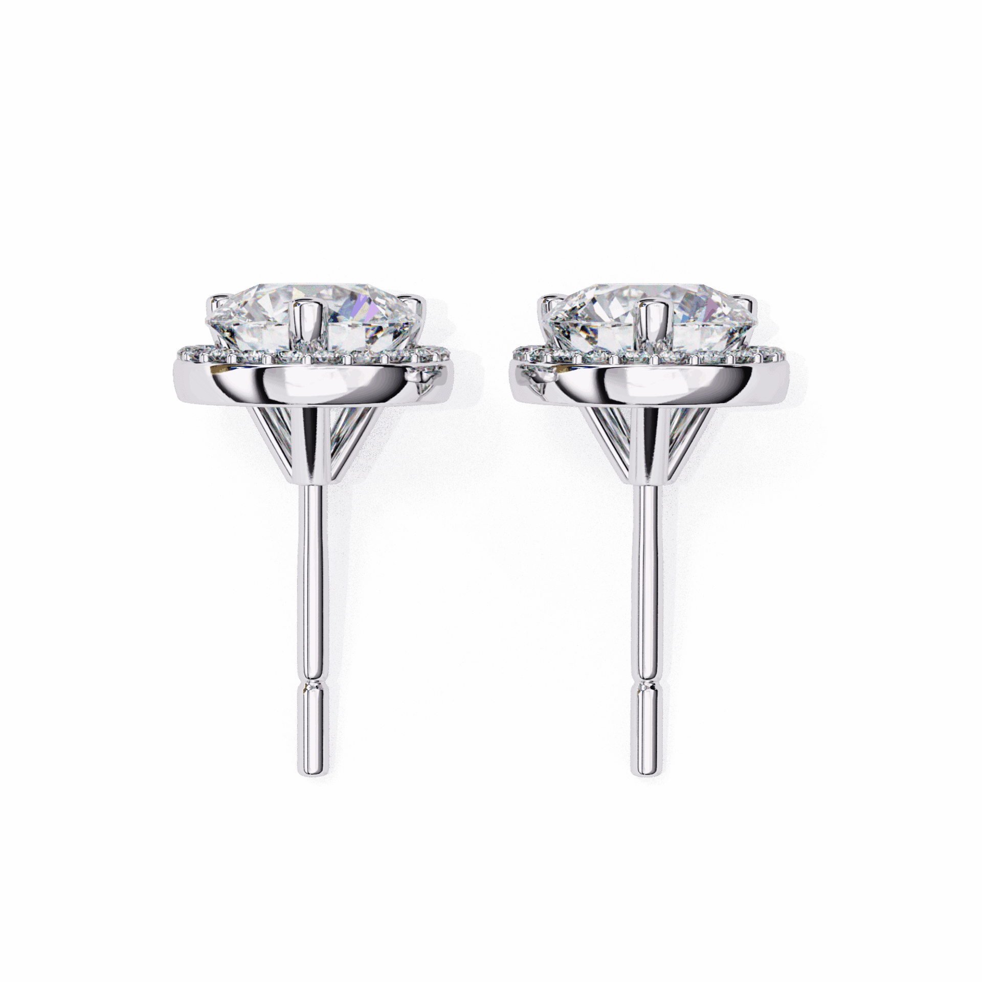 2 Carat Dual Round Stud Earrings in Moissanite | House of Estara