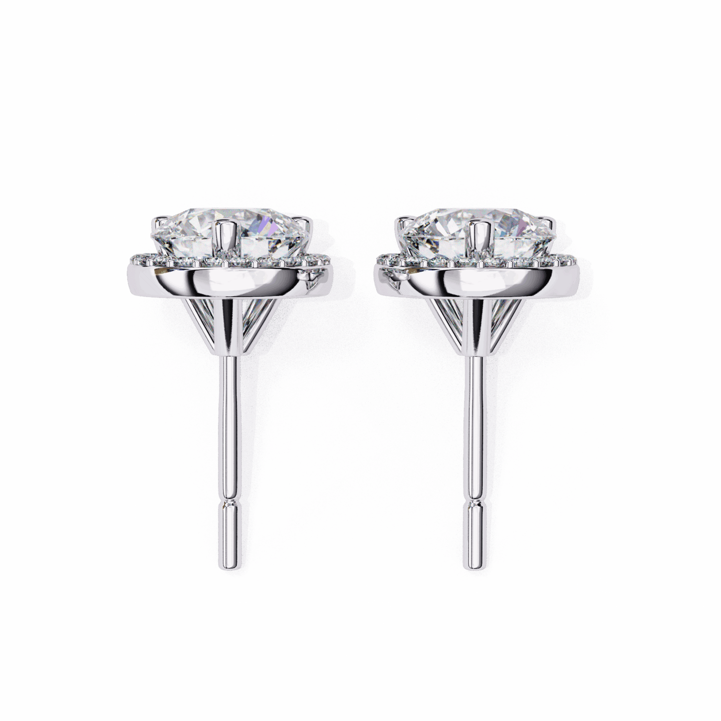 2 Carat Dual Round Stud Earrings in Moissanite | House of Estara