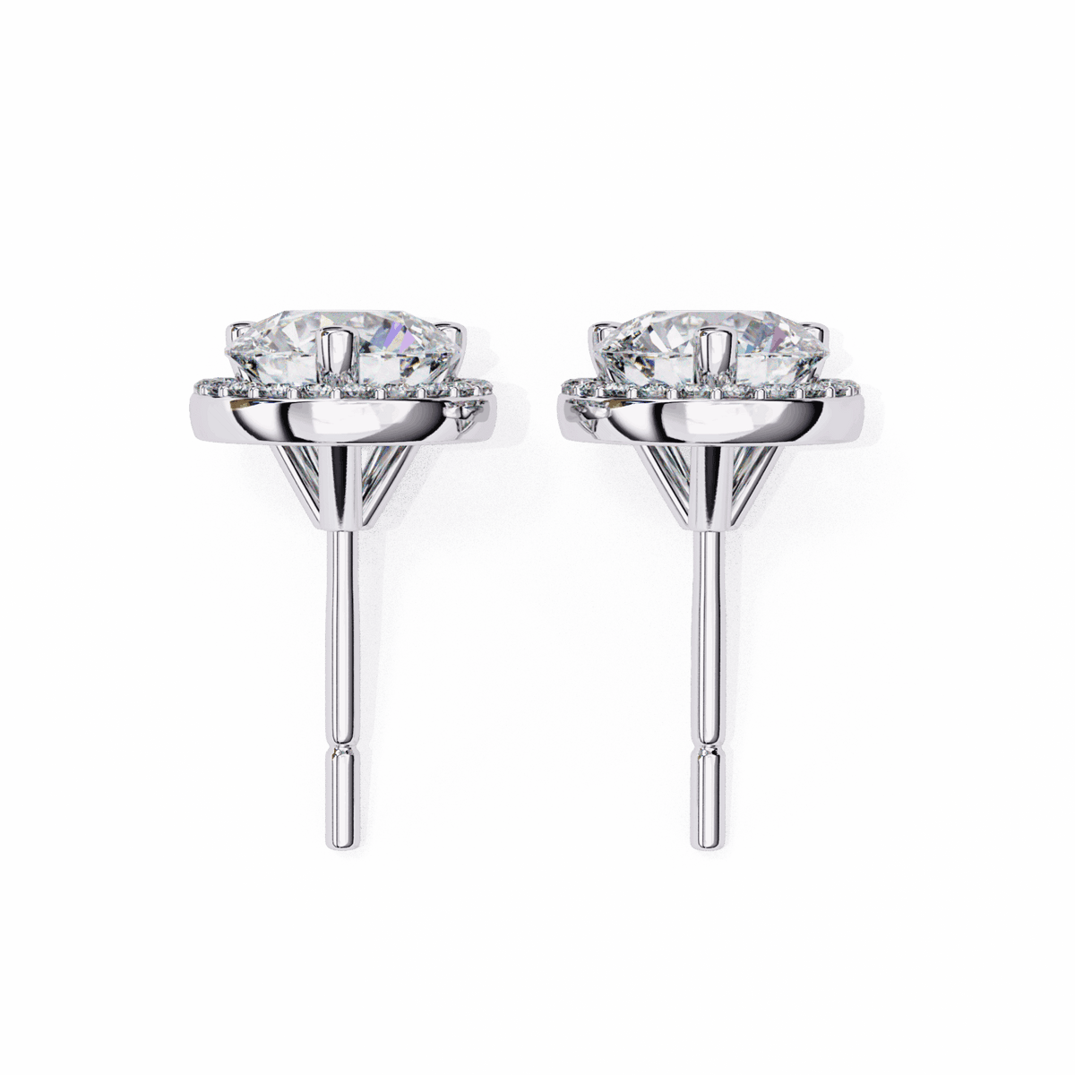 2 Carat Dual Round Stud Earrings in Moissanite | House of Estara