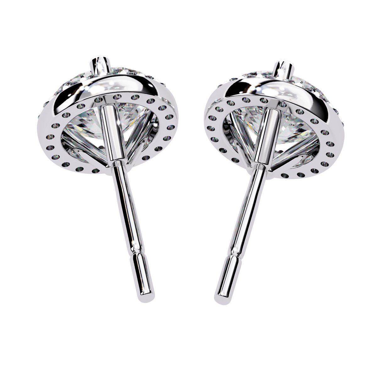 2 Carat Dual Round Stud Earrings in Moissanite | House of Estara