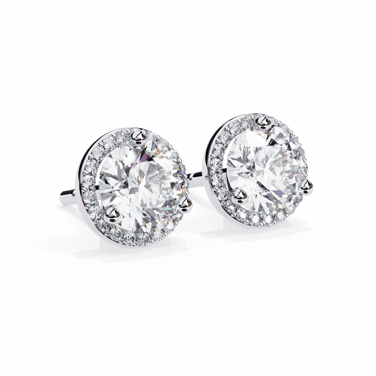 2 Carat Dual Round Stud Earrings in Moissanite | House of Estara