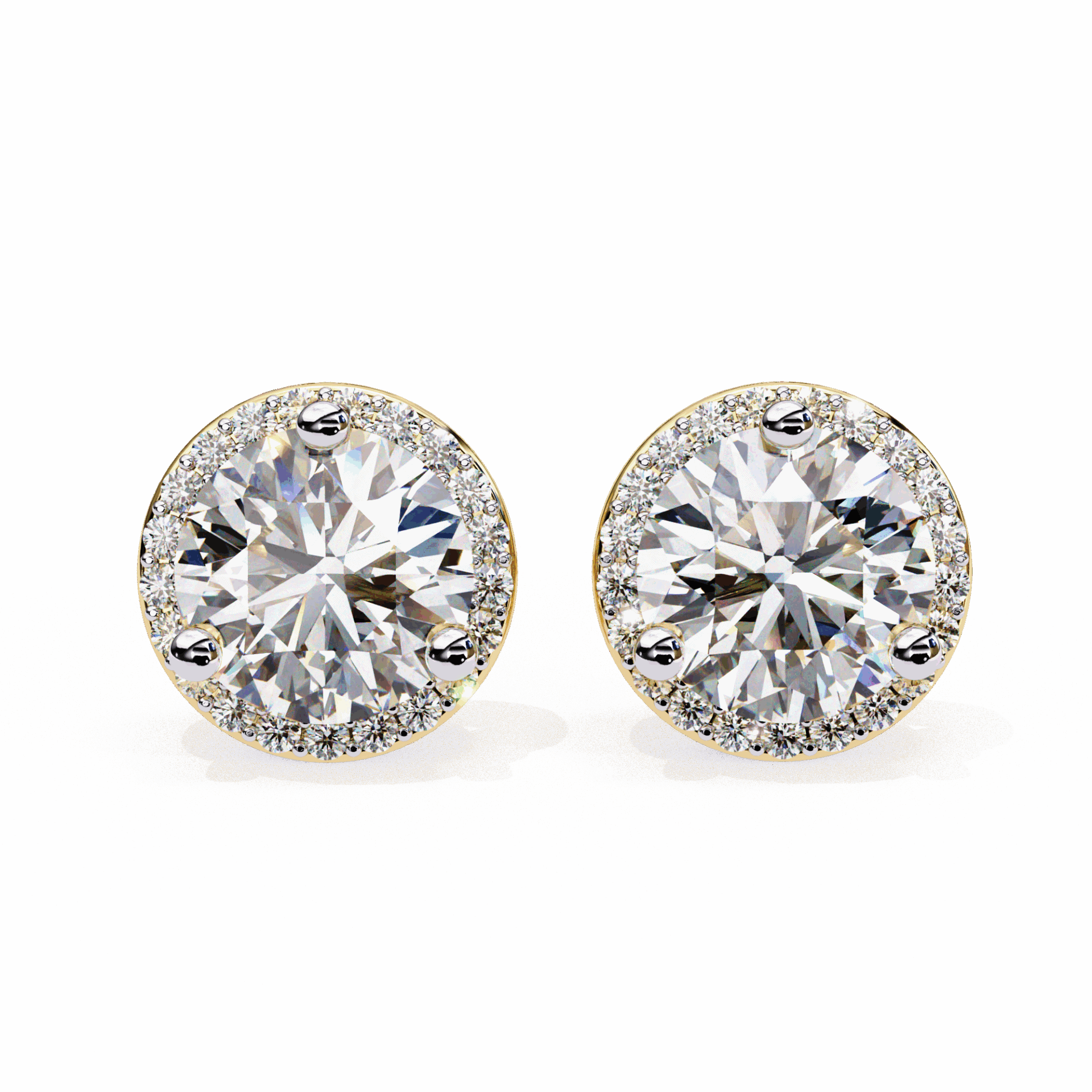 2 Carat Dual Round Stud Earrings in Moissanite | House of Estara
