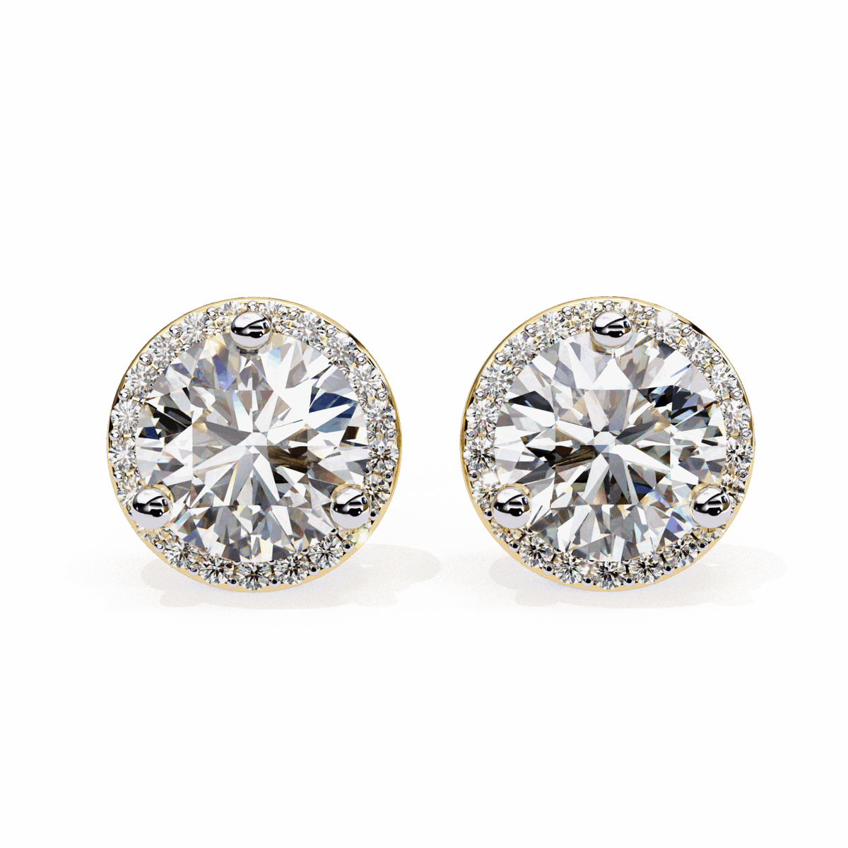 2 Carat Dual Round Stud Earrings in Moissanite | House of Estara