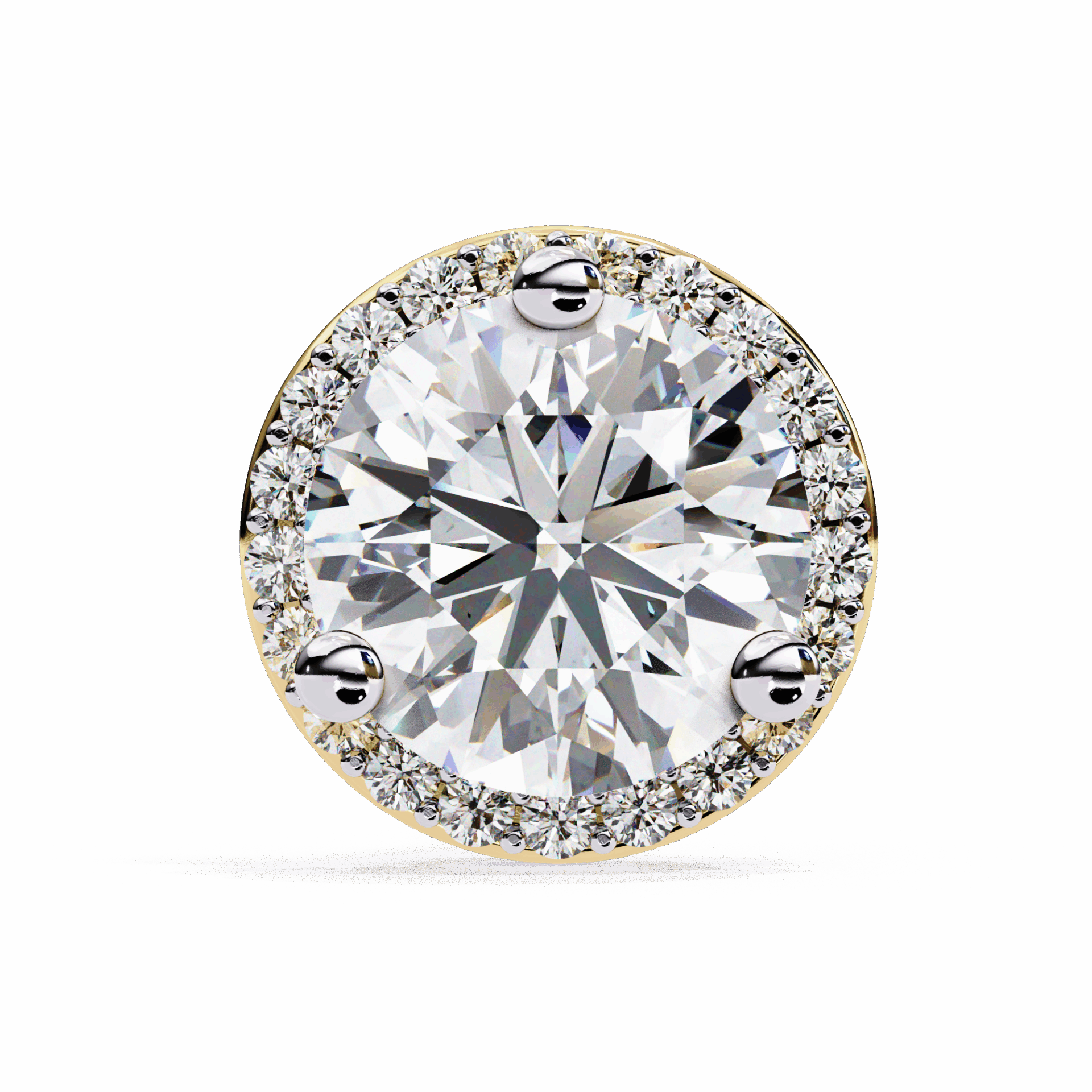 2 Carat Dual Round Stud Earrings in Moissanite | House of Estara