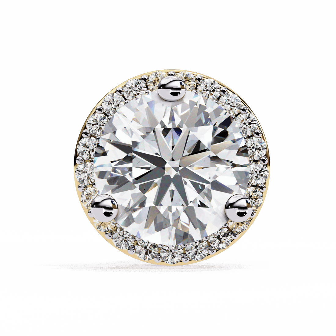 2 Carat Dual Round Stud Earrings in Moissanite | House of Estara
