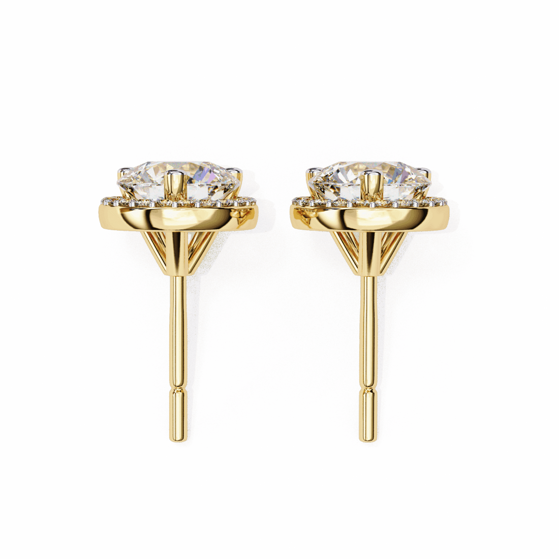2 Carat Dual Round Stud Earrings in Moissanite | House of Estara