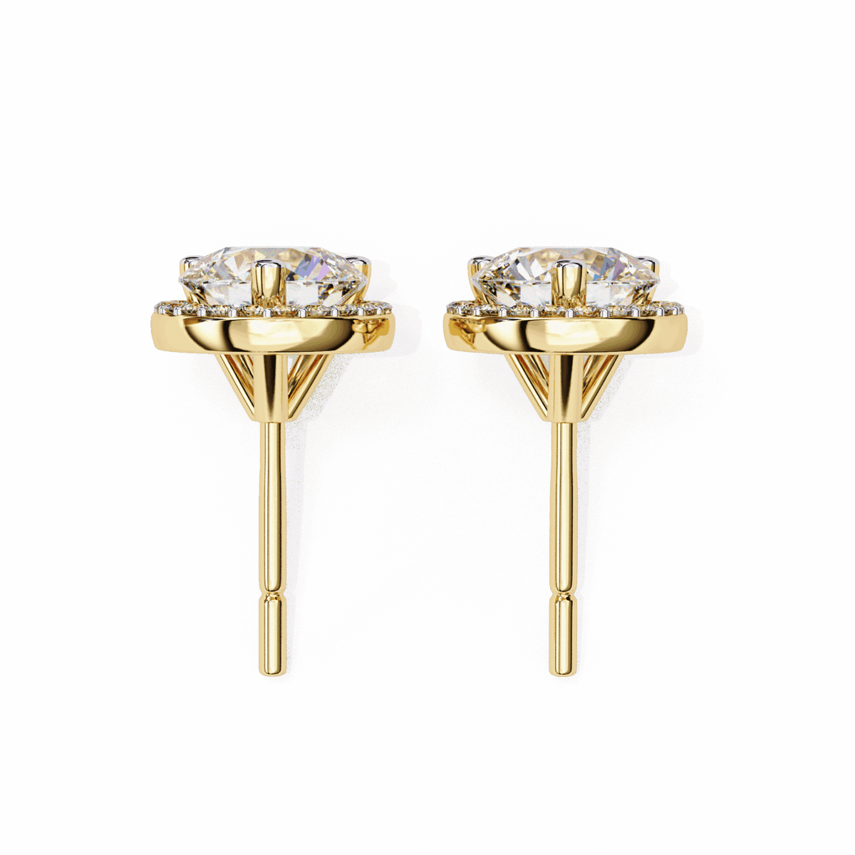 2 Carat Dual Round Stud Earrings in Moissanite | House of Estara