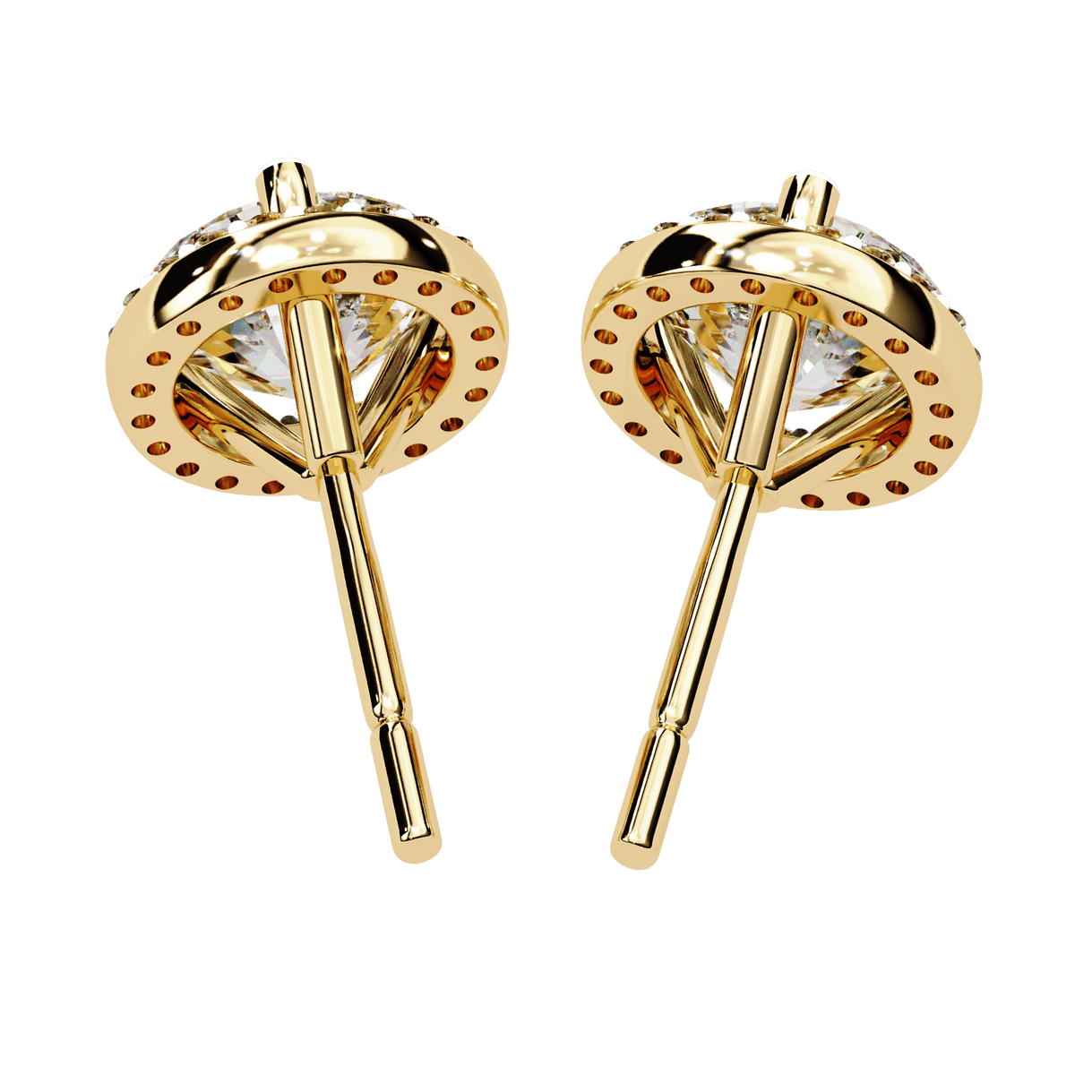 2 Carat Dual Round Stud Earrings in Moissanite | House of Estara