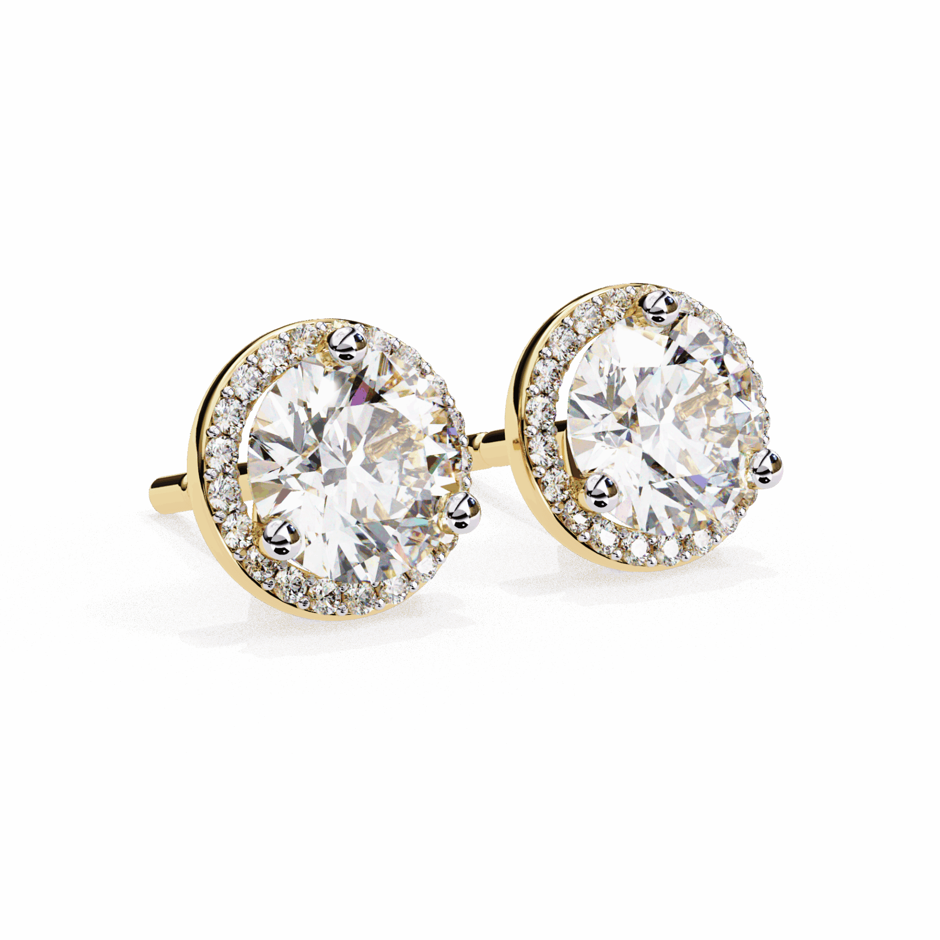 2 Carat Dual Round Stud Earrings in Moissanite | House of Estara