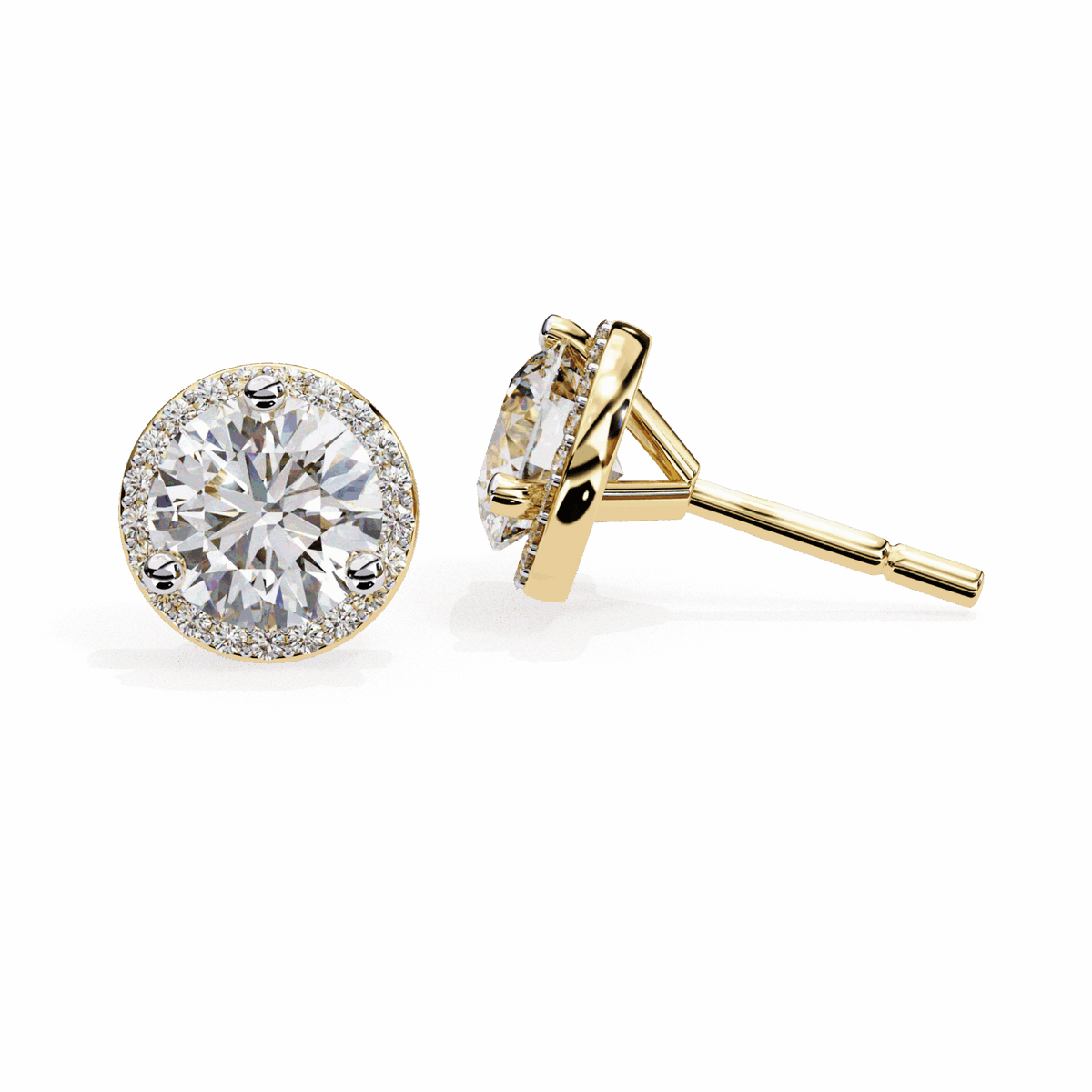 2 Carat Dual Round Stud Earrings in Moissanite | House of Estara