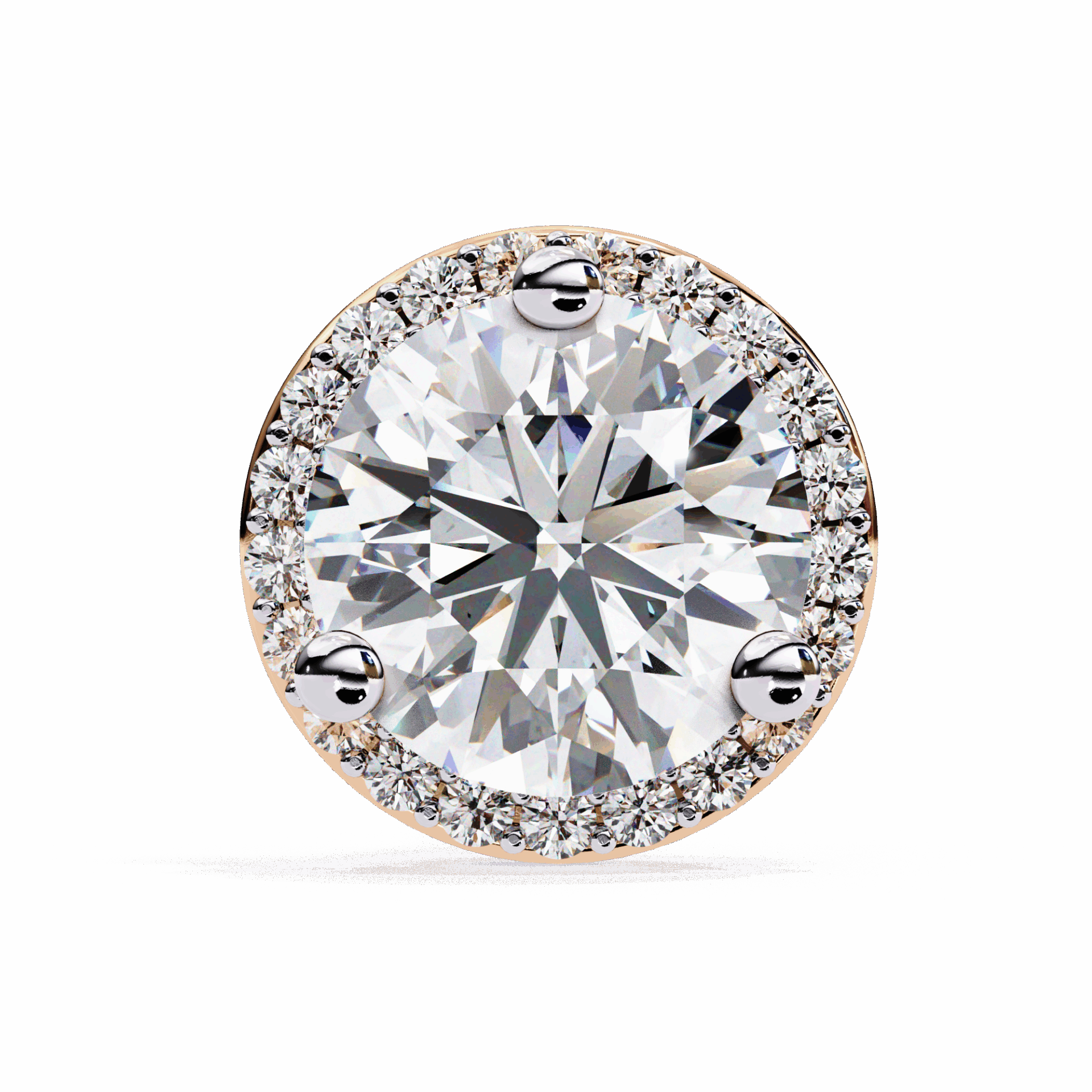 2 Carat Dual Round Stud Earrings in Moissanite | House of Estara