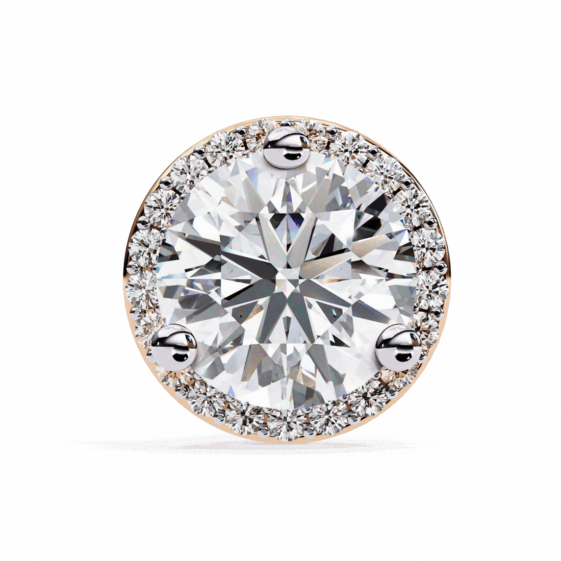 2 Carat Dual Round Stud Earrings in Moissanite | House of Estara