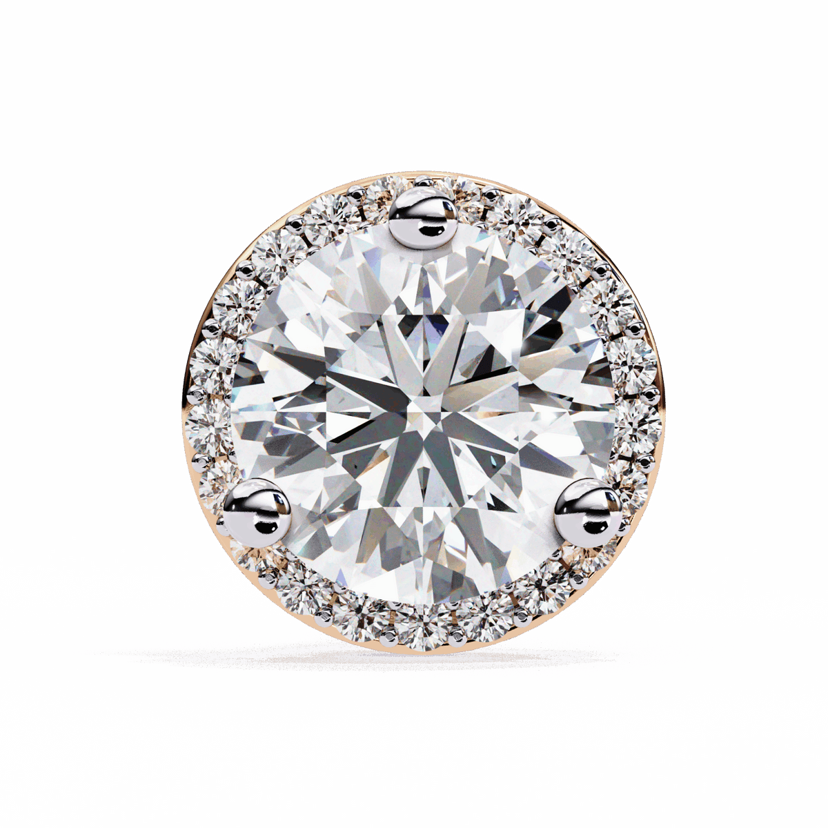 2 Carat Dual Round Stud Earrings in Moissanite | House of Estara