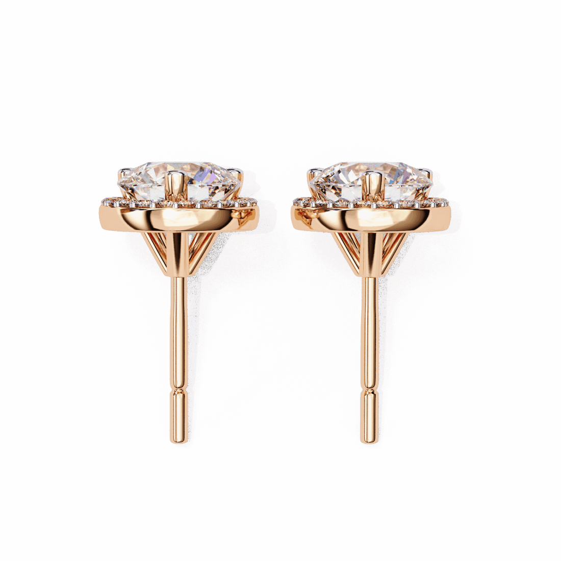 2 Carat Dual Round Stud Earrings in Moissanite | House of Estara