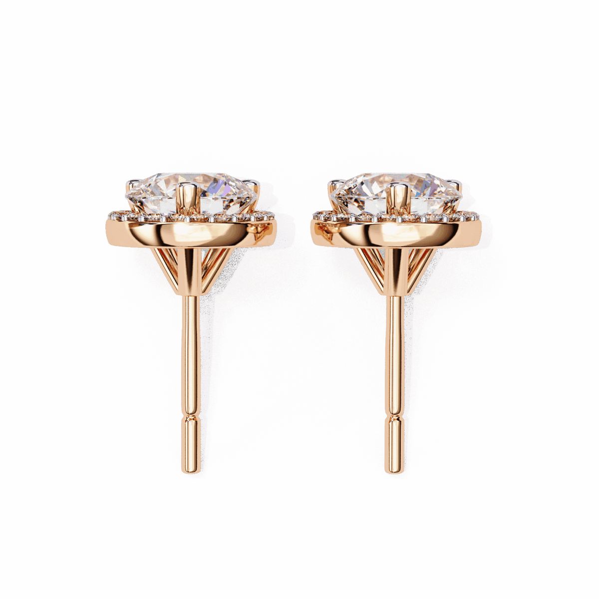 2 Carat Dual Round Stud Earrings in Moissanite | House of Estara