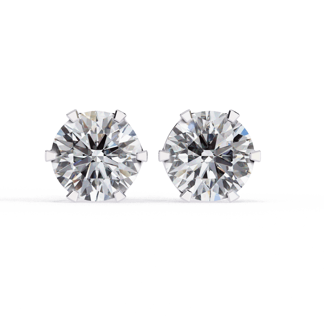 2.5 Carat Eternal Round Solitaire Hoop Earrings in Moissanite | House of Estara