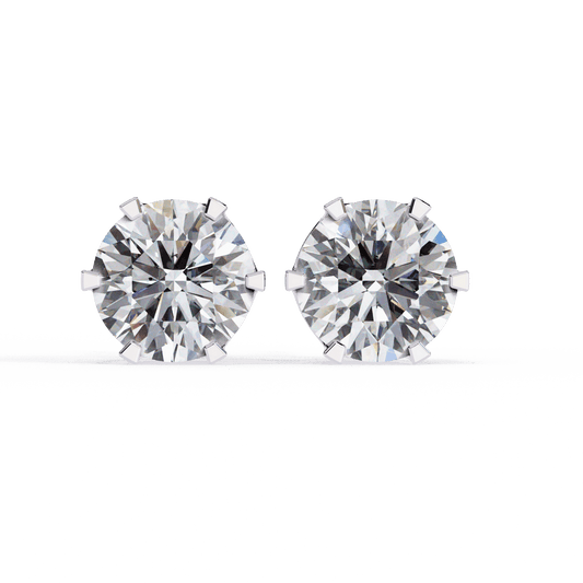 2.5 Carat Eternal Round Solitaire Hoop Earrings in Moissanite | House of Estara