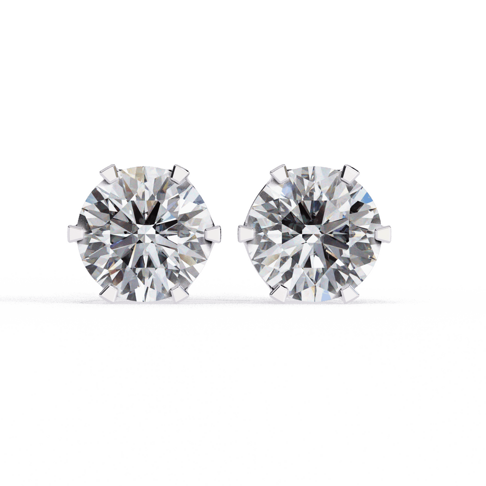 Eternal Round Solitaire Stud Earrings