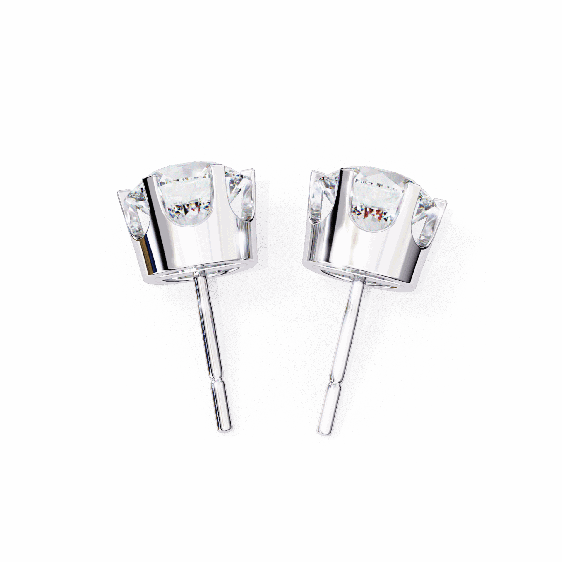 2.5 Carat Eternal Round Solitaire Hoop Earrings in Moissanite | House of Estara