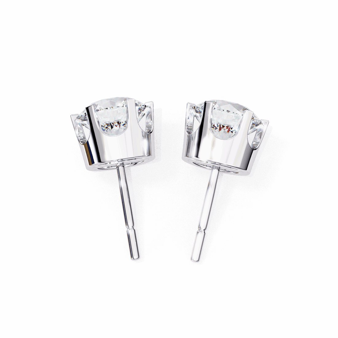 2.5 Carat Eternal Round Solitaire Hoop Earrings in Moissanite | House of Estara
