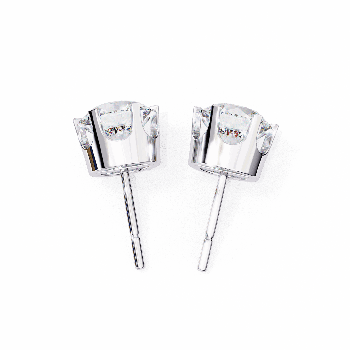 2.5 Carat Eternal Round Solitaire Hoop Earrings in Moissanite | House of Estara