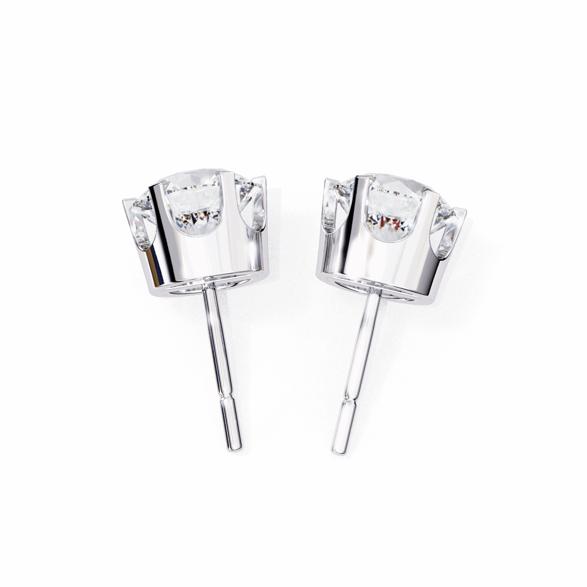 2.5 Carat Eternal Round Solitaire Hoop Earrings in Moissanite | House of Estara