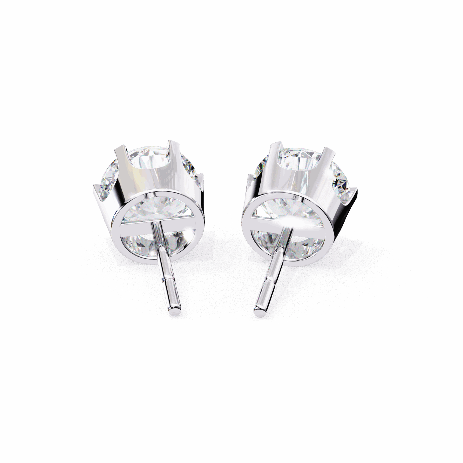 2.5 Carat Eternal Round Solitaire Hoop Earrings in Moissanite | House of Estara