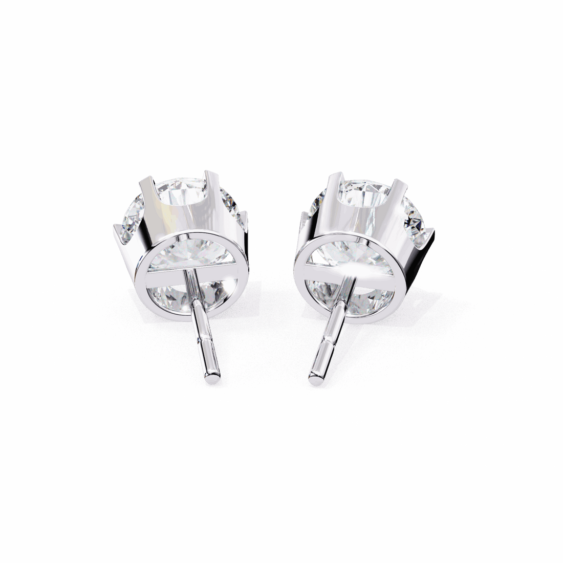 2.5 Carat Eternal Round Solitaire Hoop Earrings in Moissanite | House of Estara