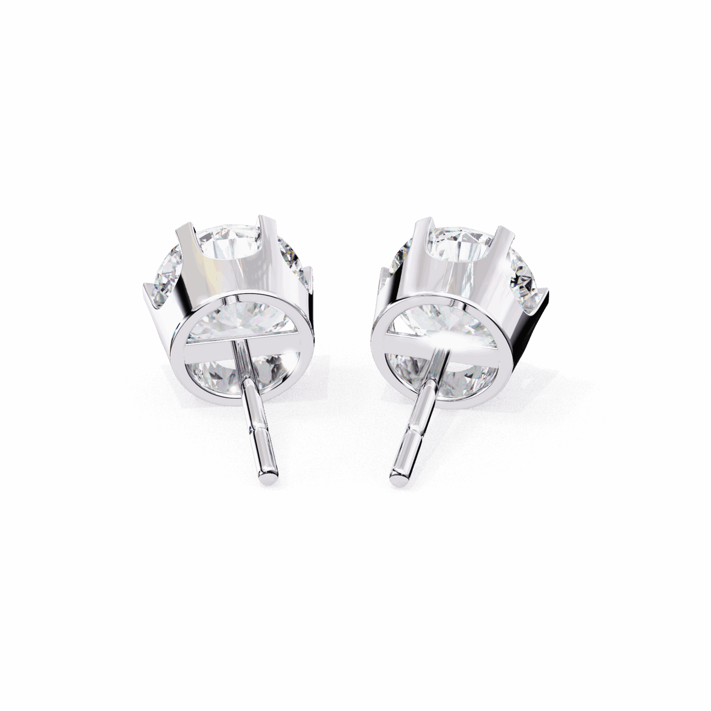 2.5 Carat Eternal Round Solitaire Hoop Earrings in Moissanite | House of Estara