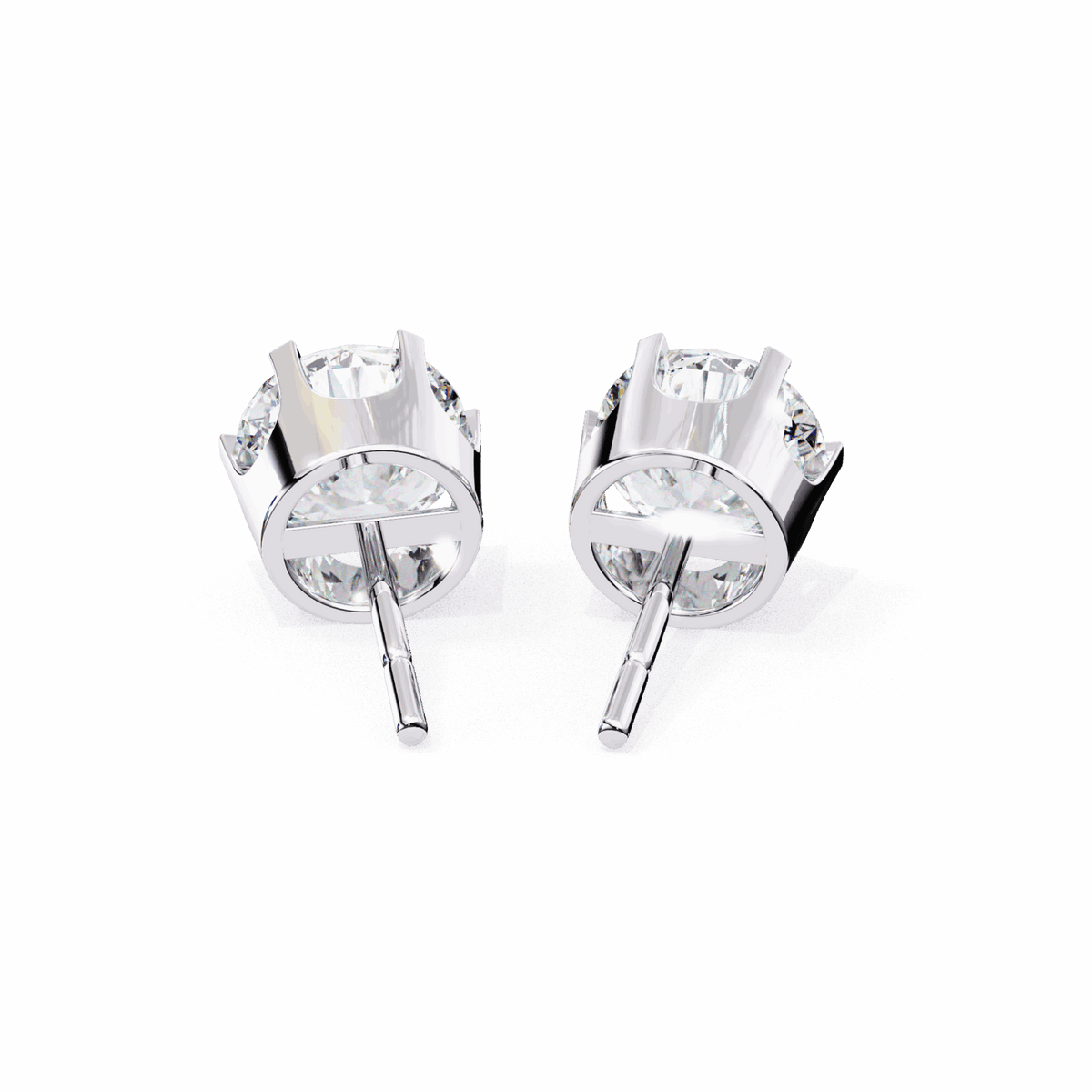 2.5 Carat Eternal Round Solitaire Hoop Earrings in Moissanite | House of Estara