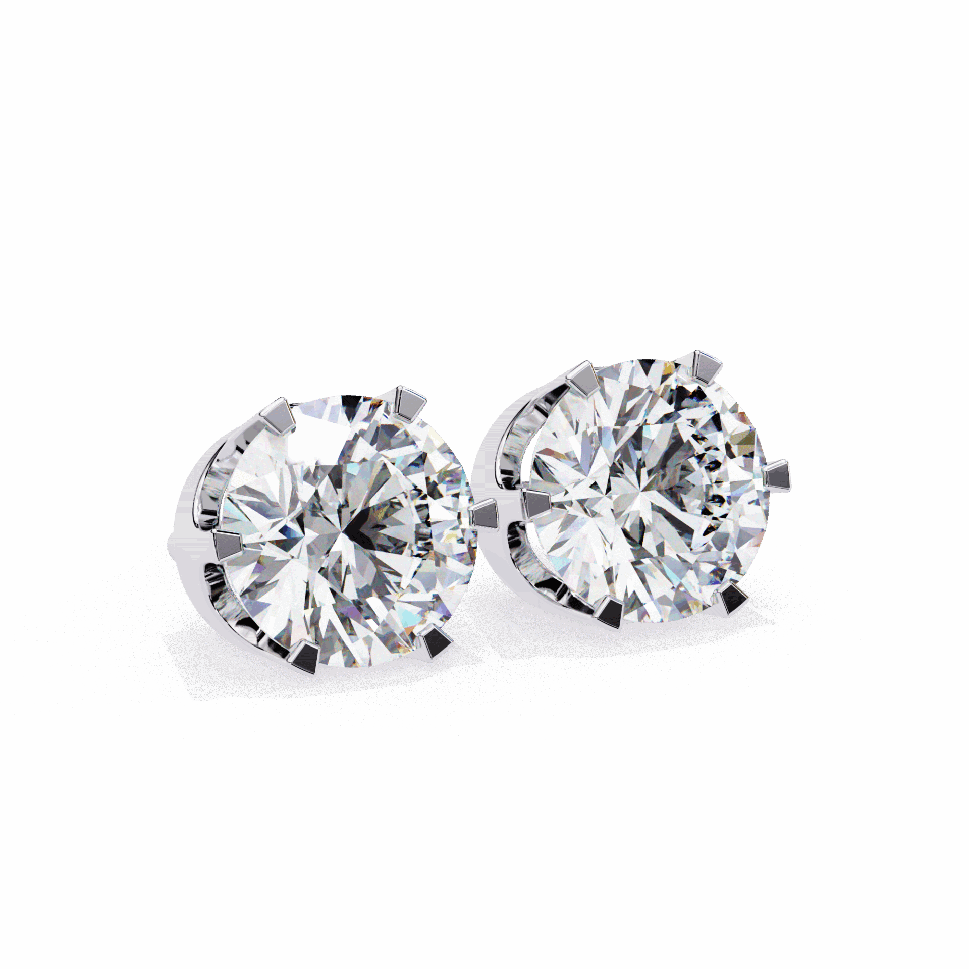 2.5 Carat Eternal Round Solitaire Hoop Earrings in Moissanite | House of Estara