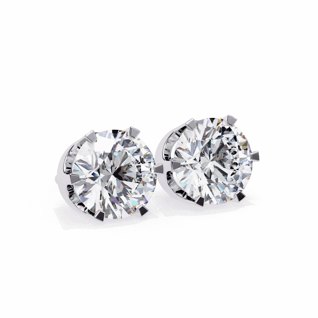 2.5 Carat Eternal Round Solitaire Hoop Earrings in Moissanite | House of Estara