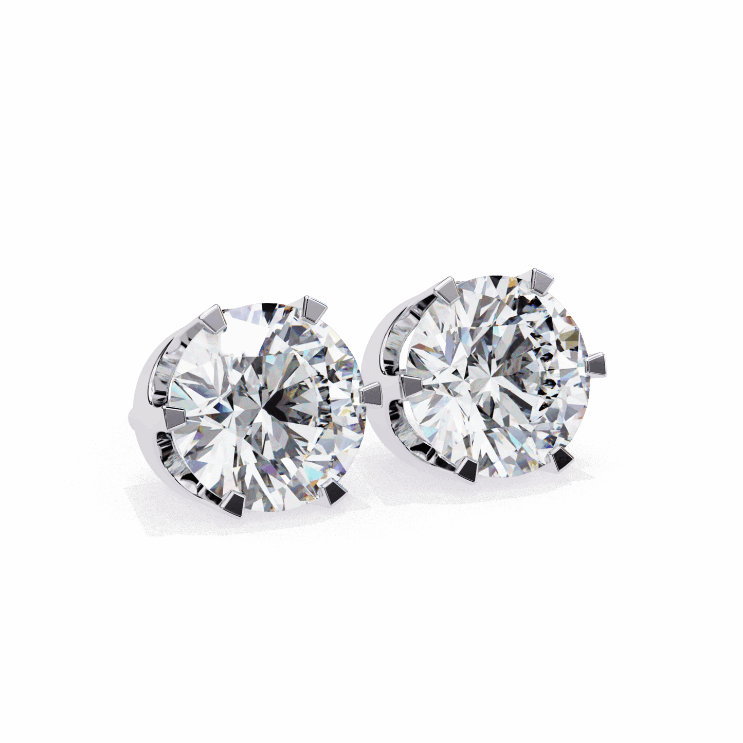 2.5 Carat Eternal Round Solitaire Hoop Earrings in Moissanite | House of Estara
