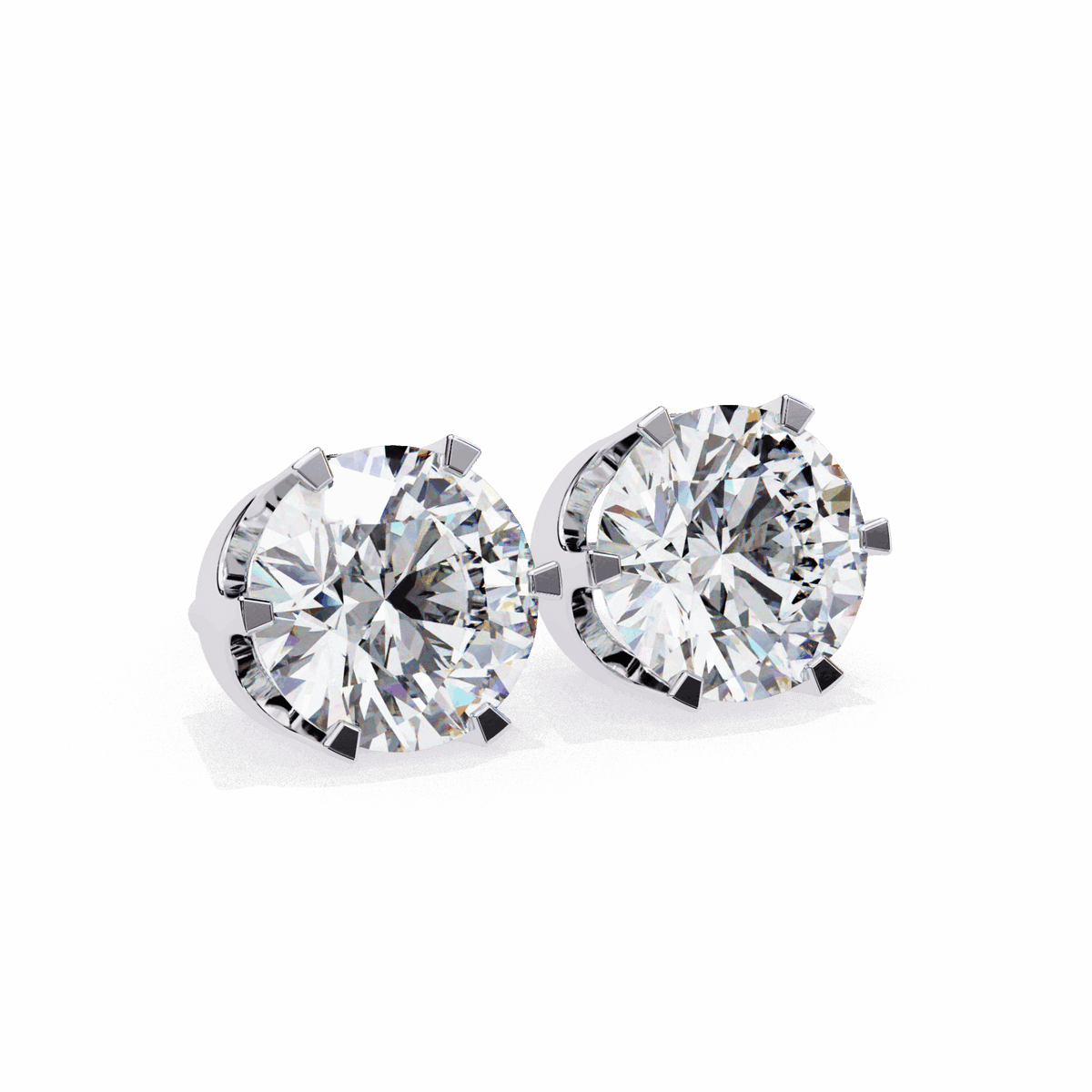 2.5 Carat Eternal Round Solitaire Hoop Earrings in Moissanite | House of Estara