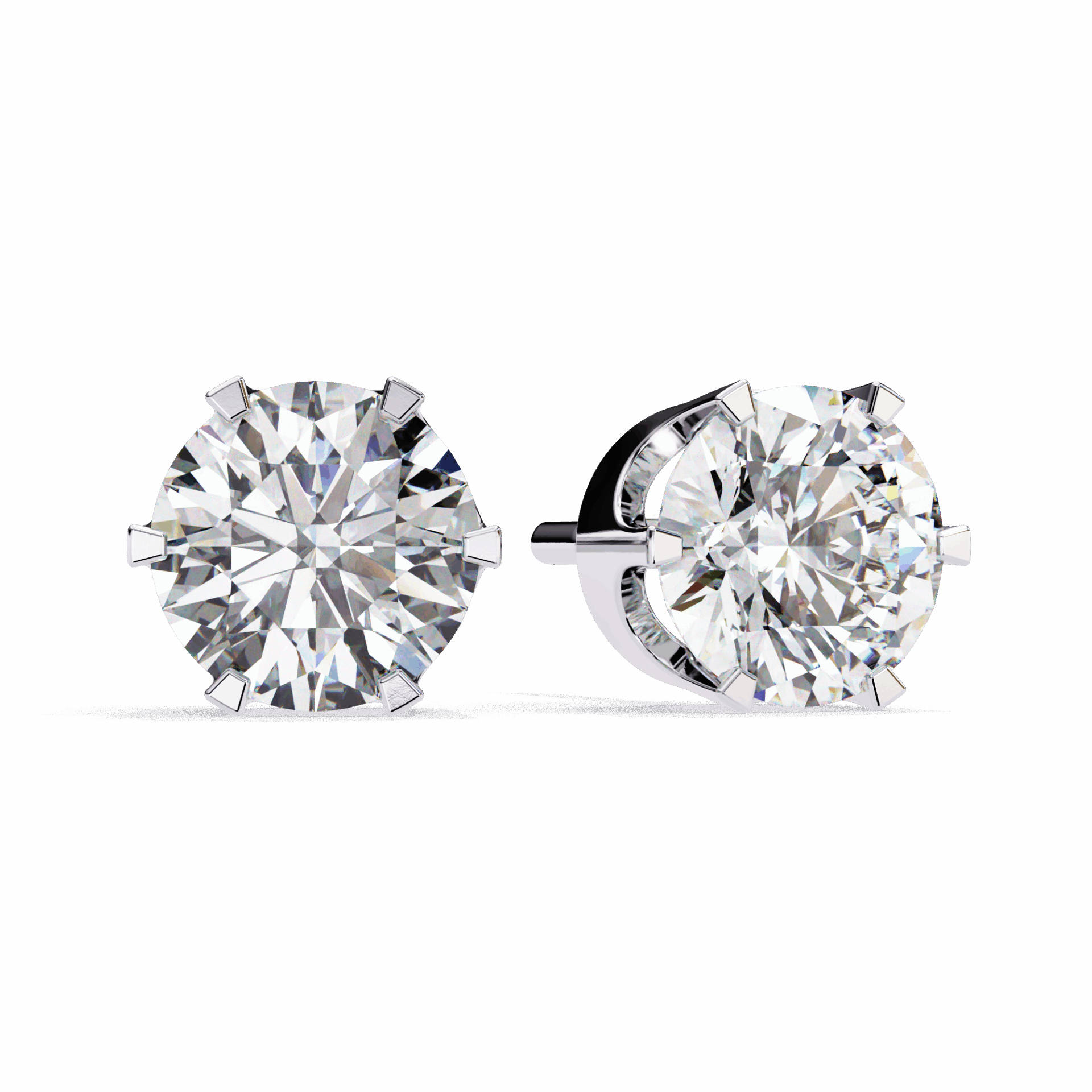 2.5 Carat Eternal Round Solitaire Hoop Earrings in Moissanite | House of Estara