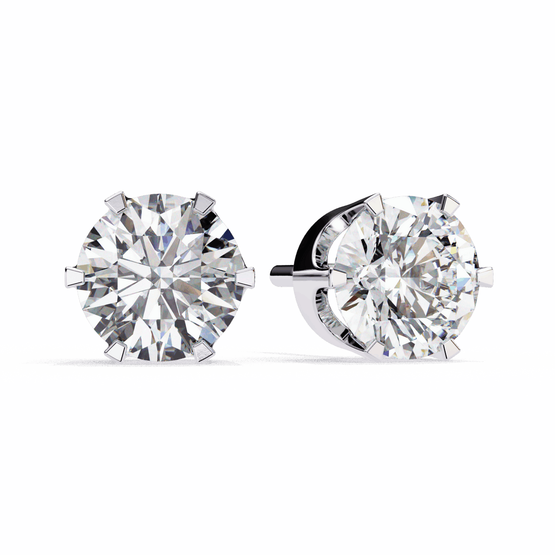 2.5 Carat Eternal Round Solitaire Hoop Earrings in Moissanite | House of Estara